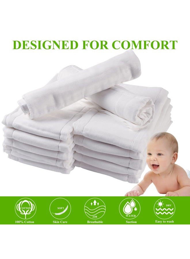 Fasoar 6 Ply Cloth Diapers Prefold, Thick Washable Absorbent Cotton Prefold Cloth Diaper Burp Cloths for Babies and Toddlers Multi-Use (10-35 lbs) 12 Pack - Image 5