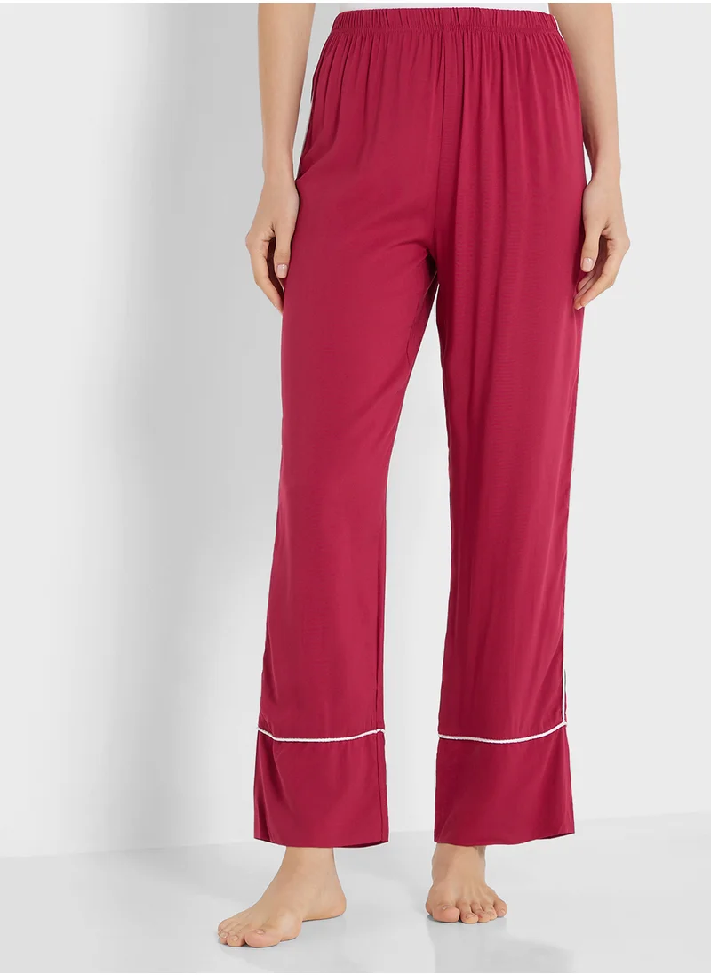 جينجر Contrast Trim Detail Robe & Pyjama Set