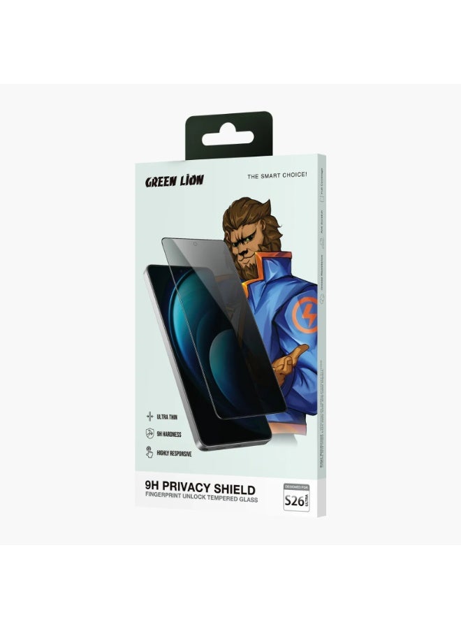 جرين ليون واقي شاشة خصوصية جالكسي S26 الترا، وضوح عالي دقيق، مقاوم للتجسس، مقاوم للخدش، تغطية كاملة، تصميم مقاوم للصدمات - Image 1