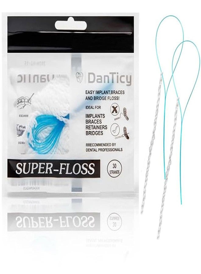 DanTicy Super Floss Threaders, Periodontal Floss, Orthodontic Threader, Ultraclean Access Tool for Daily Care of Periodontal Disease and Gum Health for Implant, Bridge and Braces 30PCS - Image 1