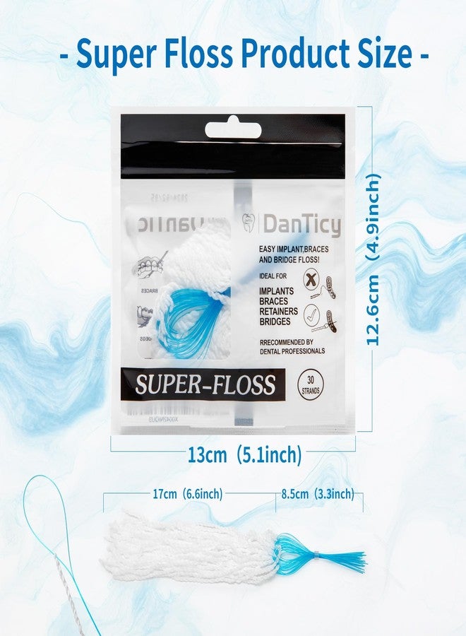 DanTicy Super Floss Threaders, Periodontal Floss, Orthodontic Threader, Ultraclean Access Tool for Daily Care of Periodontal Disease and Gum Health for Implant, Bridge and Braces 30PCS - Image 2