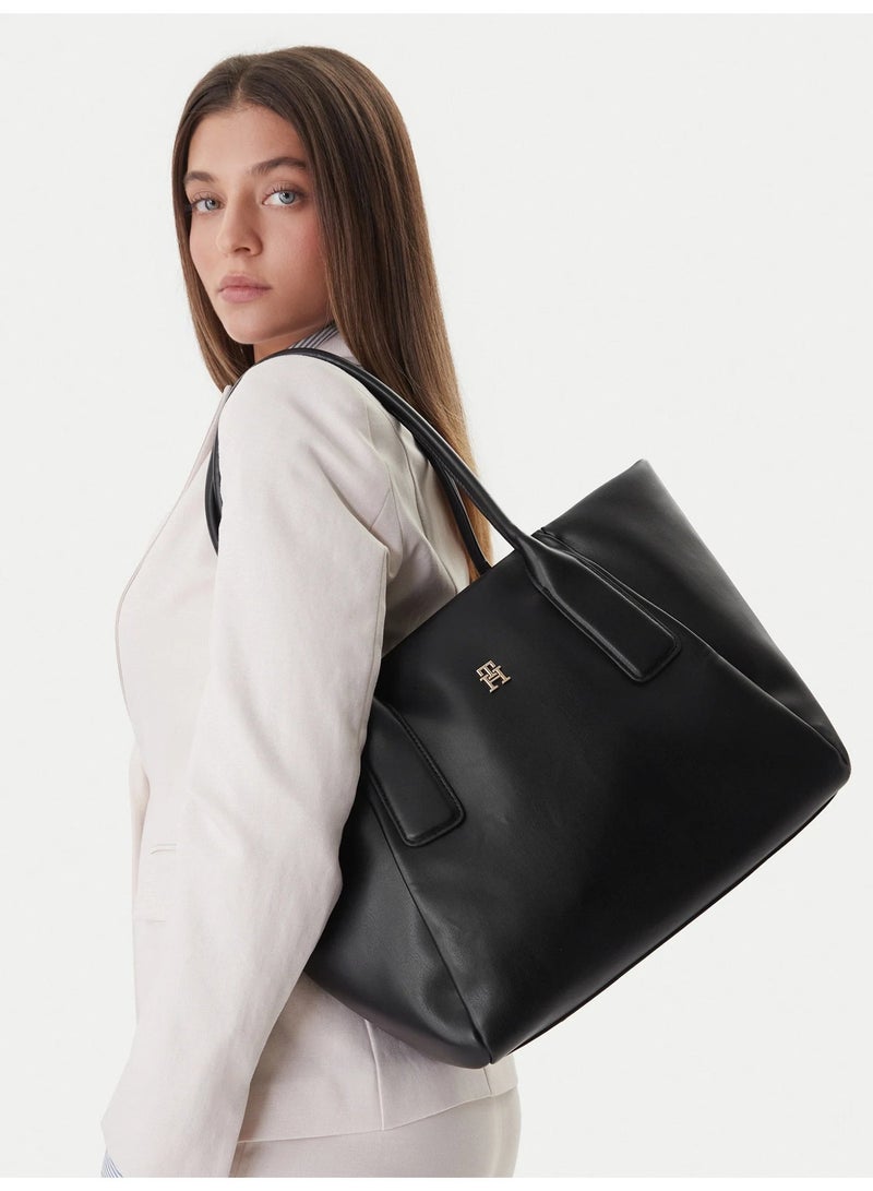 TOMMY HILFIGER Essential Metallic Logo Tote Bag - Image 2