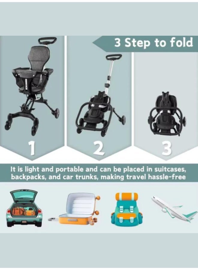 Baby Stroller Lightweight Foldable for Travel – Cabin-Friendly Trolley Pram for Kids, Perfect for Airplane Travel, Foldable Baby Stroller for Easy Storage, Ideal for Babies and Toddlers Up to 5 Years - Image 5