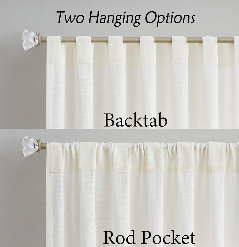 Central Park Ombre Window Curtain Panel Linen Gradient Print on Rayon Blend Fabric Backtab Rod Pocket Drapery Treatments for Living Room/Bedroom, Cream White to Pink, 50" x 63", Set of 2 - Image 3