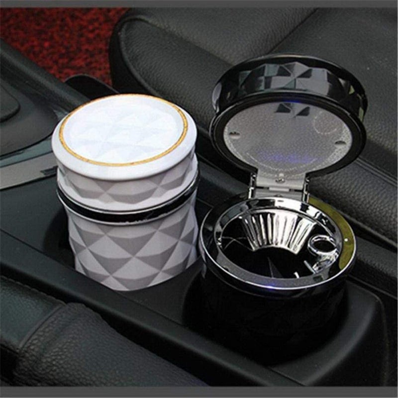Oshotto Fire Proof Car Cigarette Diamond Design Ashtray for All Cars (Black) - Image 5