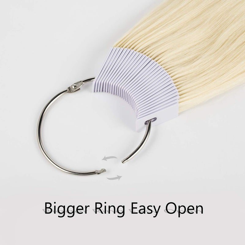TOFAFA Hair Swatches 100% Human Hair Color Rings Testing Fashion Colors Samples 8 inch Lightest Blonde 30 PCS/Pack - Image 2