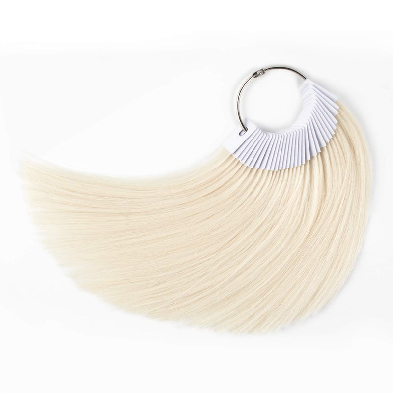 TOFAFA Hair Swatches 100% Human Hair Color Rings Testing Fashion Colors Samples 8 inch Lightest Blonde 30 PCS/Pack - Image 1