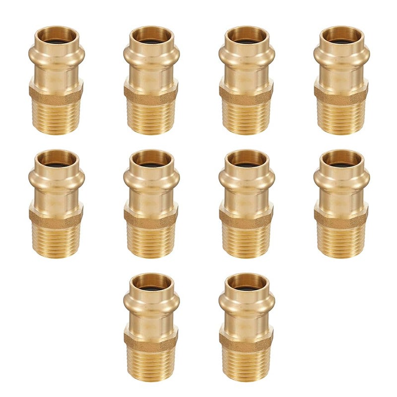 EFIELD Pack of 10 EFIELD Copper Press Adapter Fittings12Inch Copper Press x 12inch Male NPT Brass AdapterPEX1807348 - Image 2