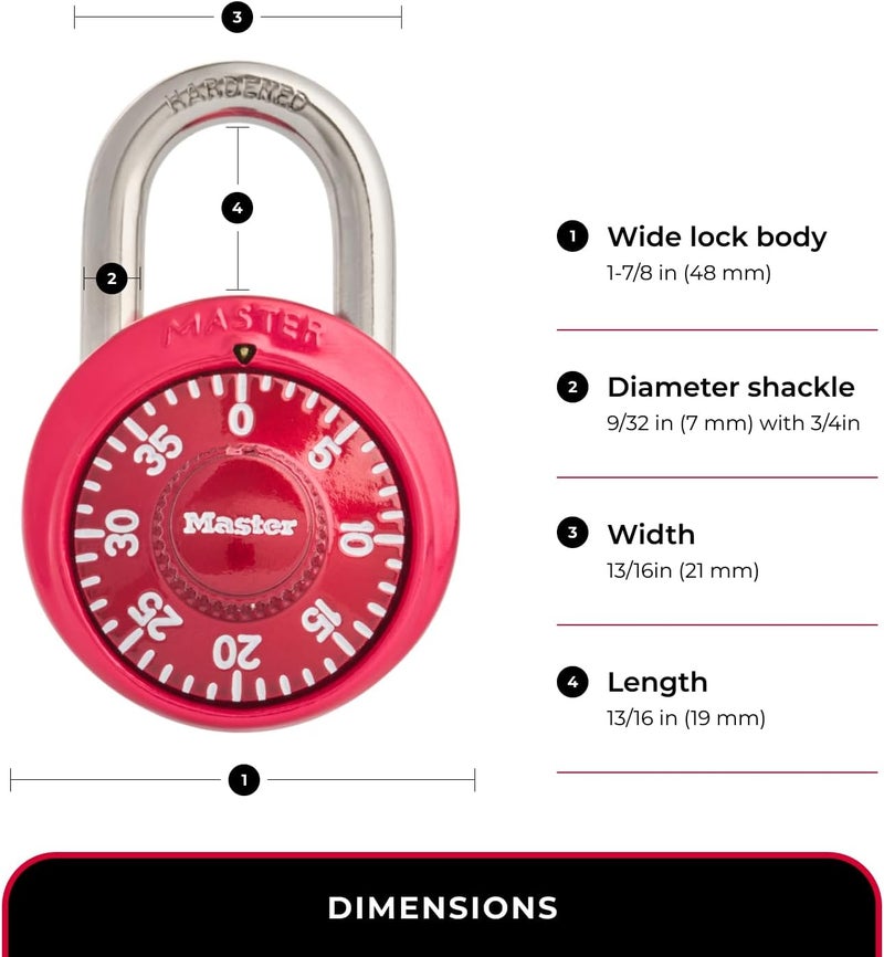 Master Lock 1530T Combination Padlock - 2 Pack, Colors May Vary - Image 5