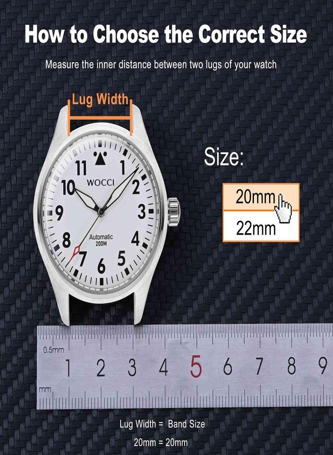 WOCCI 22mm Magnetic Watch Band, Wood Grain Silicone, Quick Release (White+Ice Blue) - Image 5