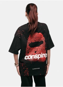 BLACK EDITION UNISEX CONSPIRACY OVERSIZED T-SHIRT  - Image 3