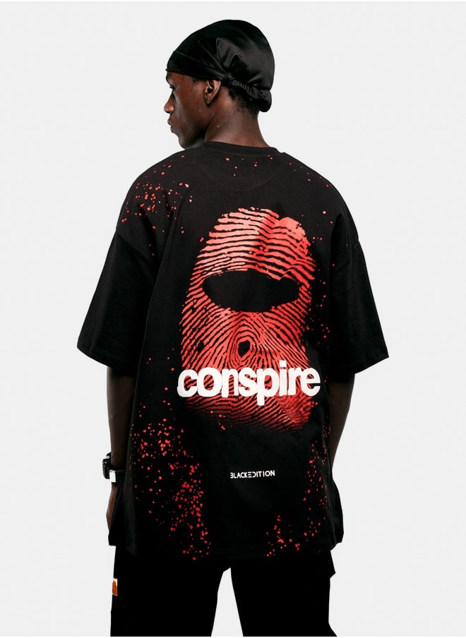 BLACK EDITION UNISEX CONSPIRACY OVERSIZED T-SHIRT  - Image 1