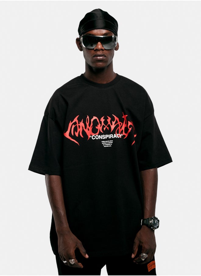 BLACK EDITION UNISEX CONSPIRACY OVERSIZED T-SHIRT  - Image 2