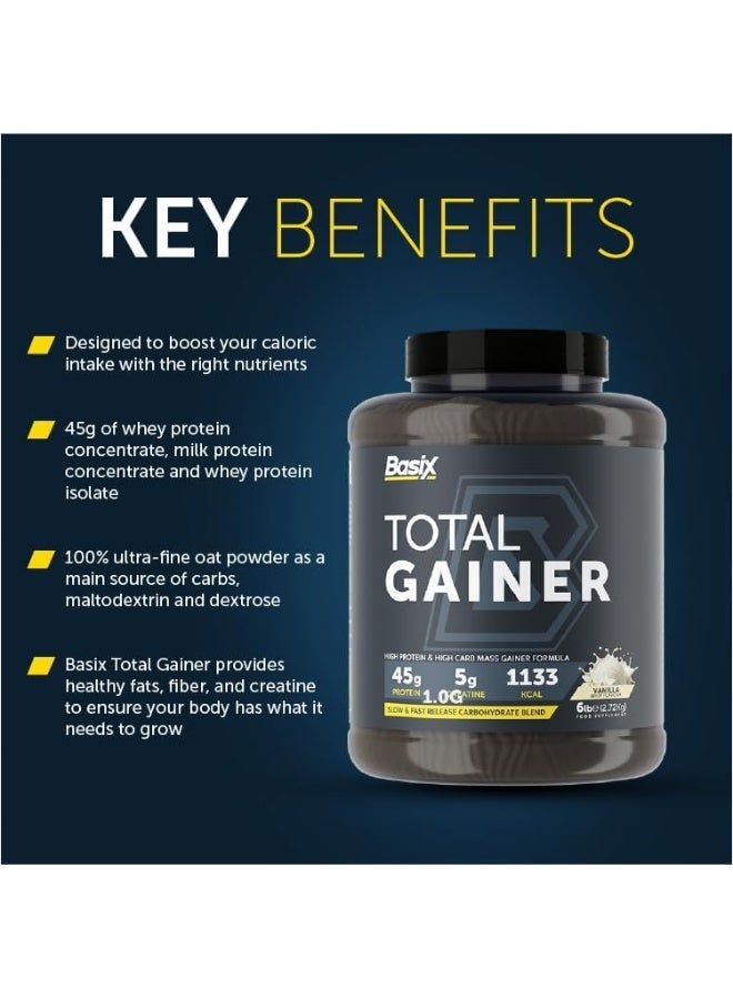 Basix Total Gainer Vanilla Whip 6 lb Tub - Image 5