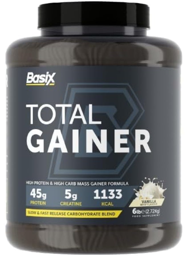 Basix Total Gainer Vanilla Whip 6 lb Tub - Image 2