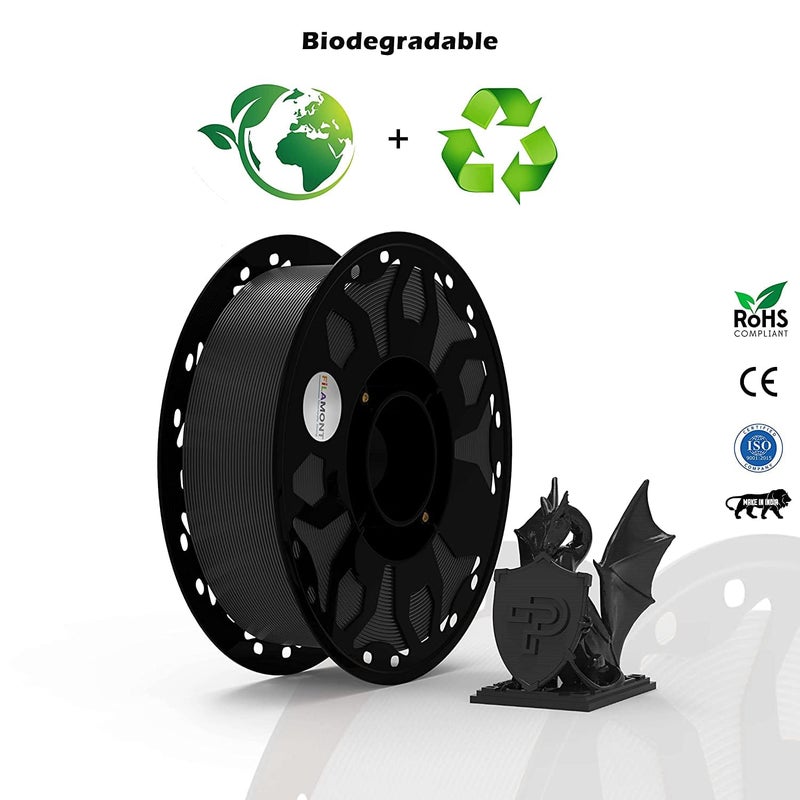 Protomont TECHNOLOGIES فيلا مونت 1.75 مم خيوط PLA بريميوم بلس للطباعة ثلاثية الأبعاد متوافقة مع معظم طابعات FDM (2 كجم أسود) - Image 4