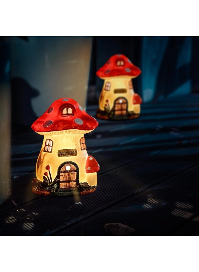 Mini LED Solar Mushroom Fairy Landscape House, Outdoor Garden Sculpture, Patio Lawn Decoration, Perfect for Women's Gardening Decor - Image 5