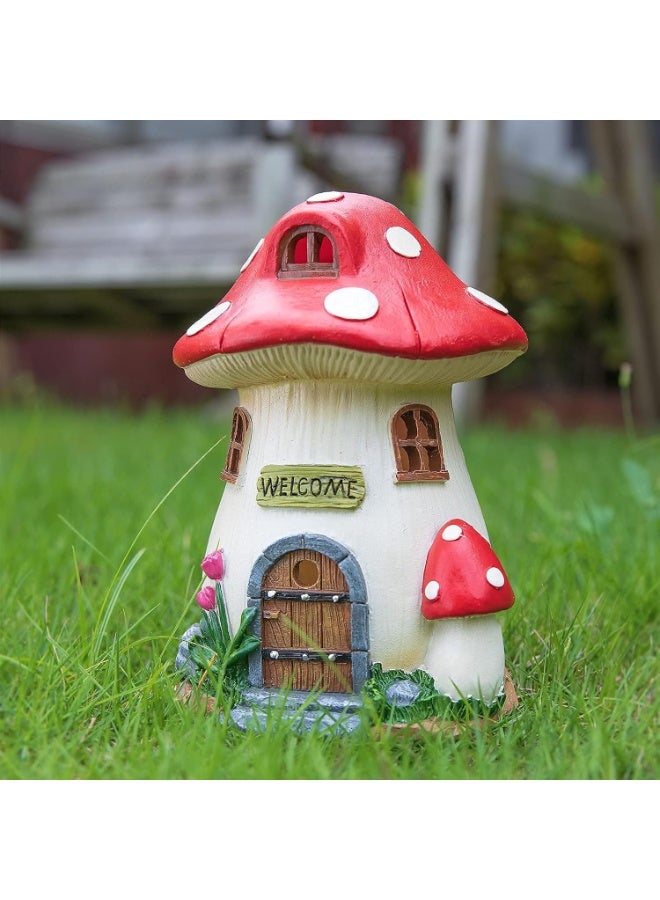 Mini LED Solar Mushroom Fairy Landscape House, Outdoor Garden Sculpture, Patio Lawn Decoration, Perfect for Women's Gardening Decor - Image 3