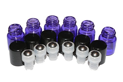 Simply Essential Solutions 100pcs 1mL (1/4 dram) Purple Mini Glass Stainless Steel Roller Bottle 1cc Purple Sample Vial Small Essential Oil Bottle Travel Must + one 7 Chakra Bracelet Volcanic Lava for essential oil diffusing - Image 3