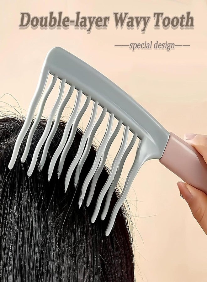 Fegor Shower Detangling Hair Comb - Wide Tooth Double-Layer Wavy Teeth Comb for Curly, Wavy & Thick Hair, Gentle Detangler for Wet & Dry Use, Lightweight & Ergonomic (Pack Of 1) - Image 4