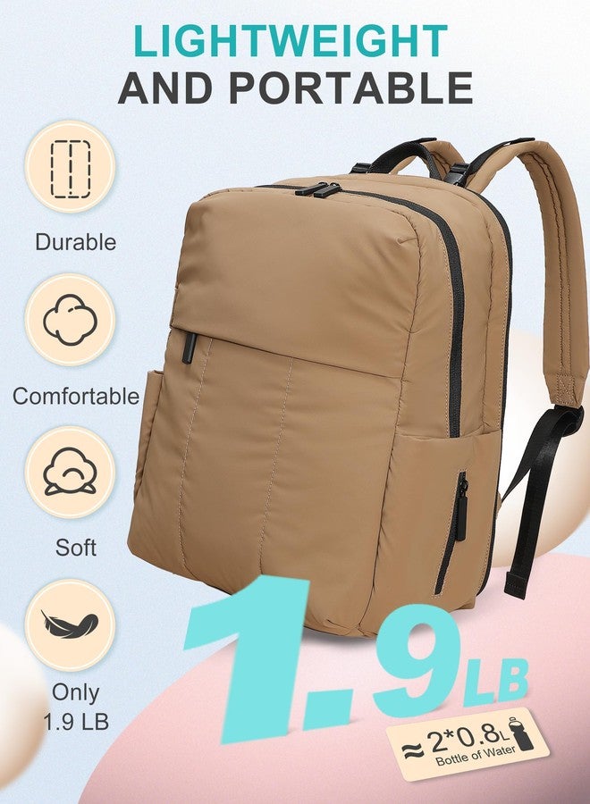 MOMINSIDE حقيبة ظهر لحفاضات الأطفال من مومينسايد - حقيبة حفاضات كبيرة مبطنة - حقيبة حفاضات من النيوبرين، حقيبة أطفال مبطنة، وسادة تغيير كبيرة، 15 جيبًا، خفيفة الوزن، بني - Image 3