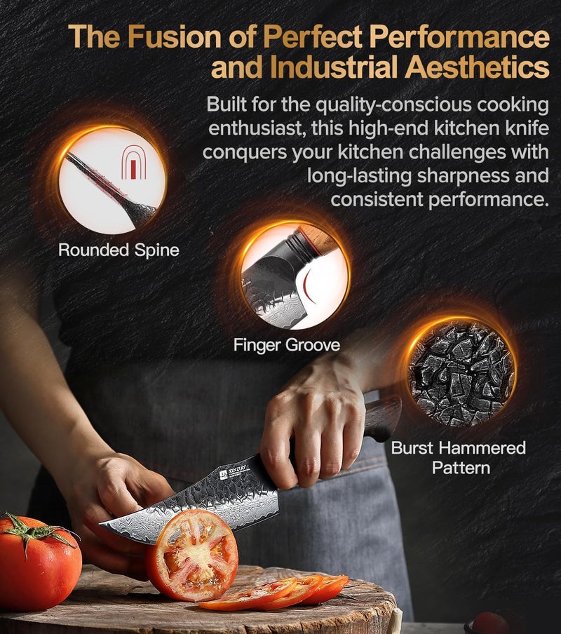XINZUO 5.9 Inch Viking Knife With Ergonomic Wood Handle,Hand Forged High Carbon Steel Boning Knives For Kitchen Meat Cutting - Image 3
