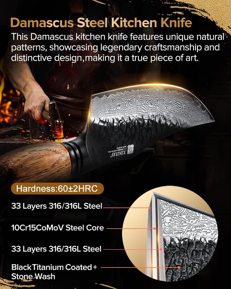 XINZUO 5.9 Inch Viking Knife With Ergonomic Wood Handle,Hand Forged High Carbon Steel Boning Knives For Kitchen Meat Cutting - Image 2