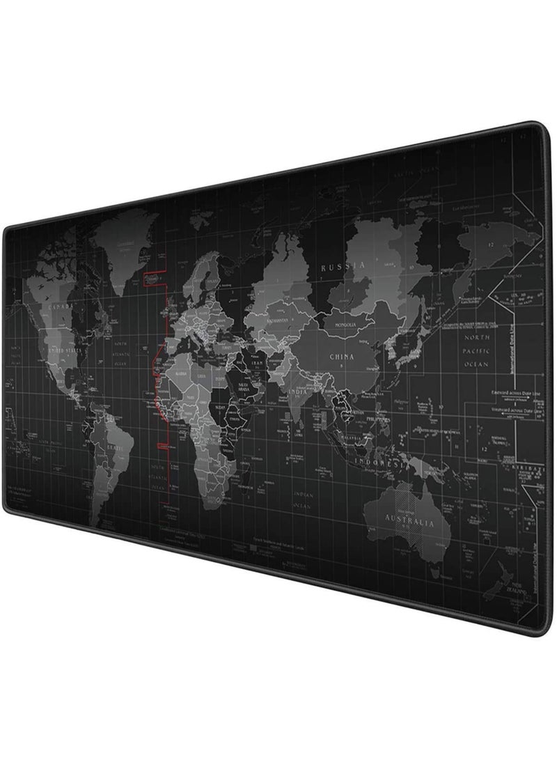 Univer Tang large Gaming Mouse Pad,World Map Desk Mat Non Slip Mousepad Anti-Skid Rubber Base and Stitched Edges, Keyboard Mouse Mat for Gamers, Home, Office and Studio,900*400 - Image 1