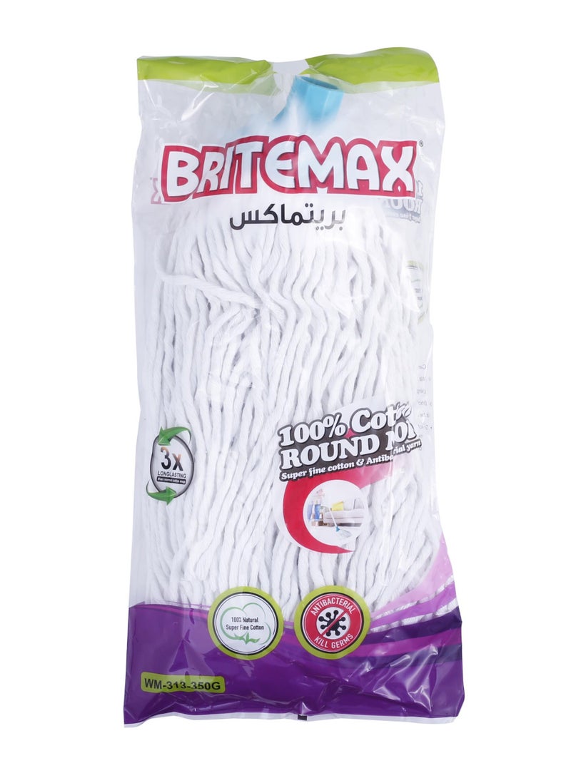 BRITEMAX BM313 BriteMax 350g Round Mop with Stick – Heavy-Duty Cleaning Mop - Image 1