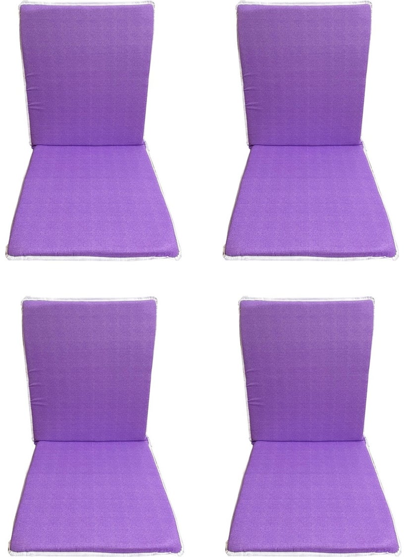 Nelson - Chair Cushion with Back, Elastic, Zipper, Sponge - 4 Pieces (Purple Melted) Washable - Image 1