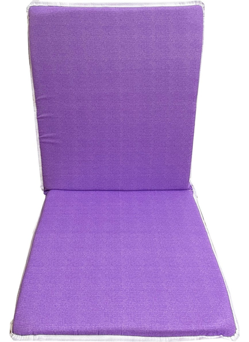 Nelson - Chair Cushion with Back, Elastic, Zipper, Sponge - 4 Pieces (Purple Melted) Washable - Image 1
