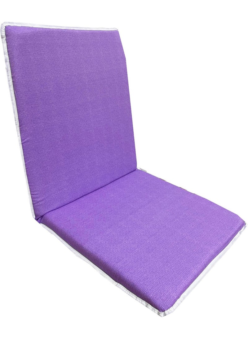 Nelson - Chair Cushion with Back, Elastic, Zipper, Sponge - 4 Pieces (Purple Melted) Washable - Image 1