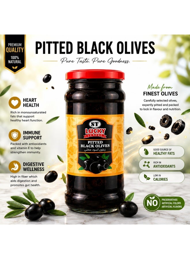 ST Lucky Family Pitted Black Olives 340g - Image 5