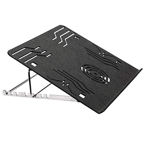YAJNAS Ventilated Laptop Stand with ABS Material Supports Upto 15 inch Laptop, Cooling Pad, Adjustable Height with 7 Different Angles for Home, Office, Work (Pack of 1, Silver) - Image 3