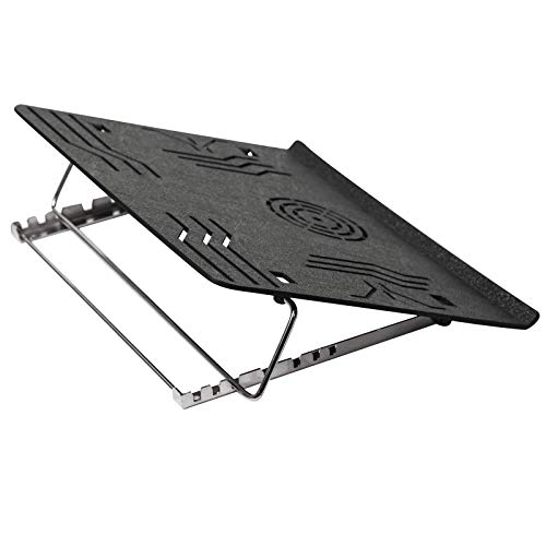 YAJNAS Ventilated Laptop Stand with ABS Material Supports Upto 15 inch Laptop, Cooling Pad, Adjustable Height with 7 Different Angles for Home, Office, Work (Pack of 1, Silver) - Image 4