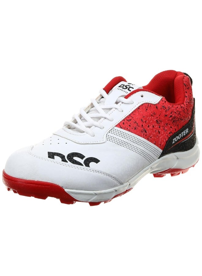 DSC - Zooter Cricket Shoes | White/Red | For Boys and Men | Polyvinyl Chloride | 7 UK, 8 US, 41 EU - Image 1
