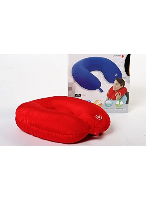Styleys Styleys Travel Neck Pillow with Vibrating Neck Massager | U Shaped Micro Fiber Soft Cushions Pillow for Travel in Car,Bus,Train,Flight (Red)  - Image 3