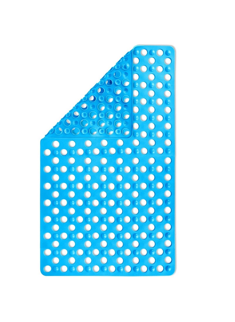 GETKO WITH DEVICE - GETKO WITH DEVICE Anti-Slip Non- Slip Vinyl Floor Mat with Suction Cups and Drainage Holes for Kitchen, Toilet and Bathroom (Blue, 40 X 70 cm) - Image 1