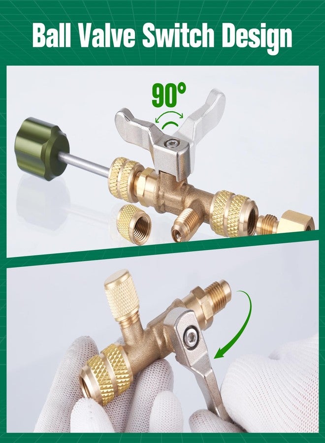 Hongsen Hong Sen Valve Core Removal Tool for HVAC HS-1430, AC Schrader Valve Tool with Dual Size SAE 1/4 and 5/16 Port Brass Adapter Compatible with R22 R12 R410 R32 R404 R407 R507 - Image 5
