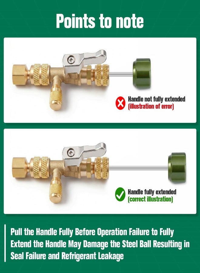 Hongsen Hong Sen Valve Core Removal Tool for HVAC HS-1430, AC Schrader Valve Tool with Dual Size SAE 1/4 and 5/16 Port Brass Adapter Compatible with R22 R12 R410 R32 R404 R407 R507 - Image 3