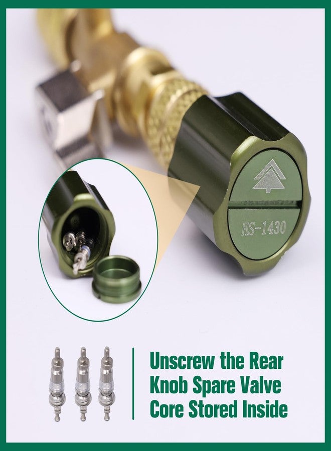 Hongsen Hong Sen Valve Core Removal Tool for HVAC HS-1430, AC Schrader Valve Tool with Dual Size SAE 1/4 and 5/16 Port Brass Adapter Compatible with R22 R12 R410 R32 R404 R407 R507 - Image 2