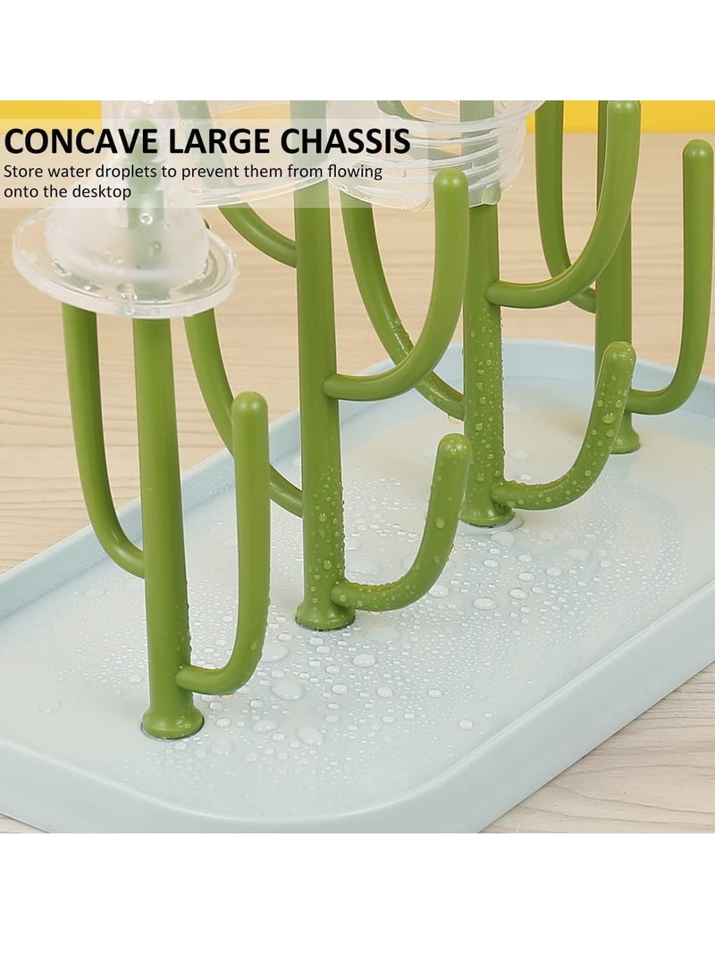 Little tots Baby Tree-shaped Milk Bottle Drain Rack, Dust-proof Milk Bottle Holder, Cup Drain Rack Easte Blue Color  - Image 5