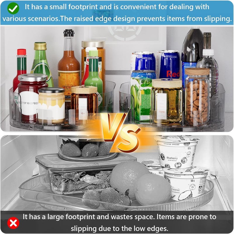 Onadak 360Â° Rotating Lazy Susan for Refrigerator, 13.5''x8.5'' Clear Lazy Susan Turntable for Refrigerator Organizers and Storage, Kitchen, Table Top, Cabinet, Pantry, Countertop - Image 2