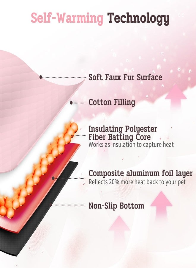 إن دابليو كيه سجادة قطط ناعمة ذاتية التدفئة من NWK، بطانية قطط، سجادة حرارية للكلاب، قابلة للغسل، قاعدة مانعة للانزلاق للأريكة والقفص وبيت الكلب ومقعد السيارة (وردي فاتح، صغير (20 بوصة × 16 بوصة × 0.4 بوصة)) - Image 3