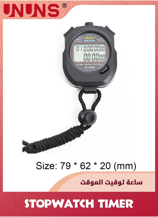 UNUNS - Stopwatch Timer,Digital Sports Stopwatch Timer,Digital Handheld Timer,Countdown Timer And Stopwatch Record 10 Memories Lap Split Time,Alarm Function For Fitness Coaches And Referees - Image 1