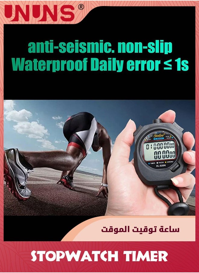 UNUNS - Stopwatch Timer,Digital Sports Stopwatch Timer,Digital Handheld Timer,Countdown Timer And Stopwatch Record 10 Memories Lap Split Time,Alarm Function For Fitness Coaches And Referees - Image 1