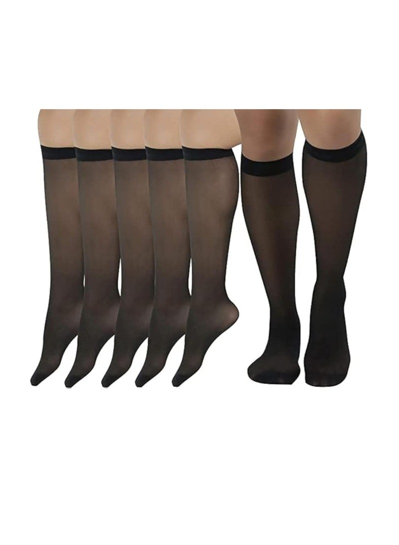 Sheer Ankle Long Socks for Everyday Style - 6 Pack