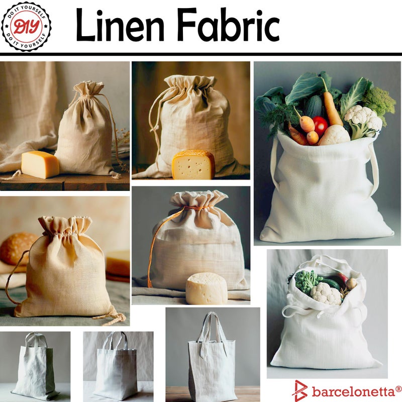 Barcelonetta | Linen Fabric | Natural Linen Cloth | Embroidery, Sewing | Soft, Breathable | 55" Wide | 70% Linen, 30% Rayon | Hemp, Jute, Needlework, Lining (Natural, 1 Yard) - Image 5