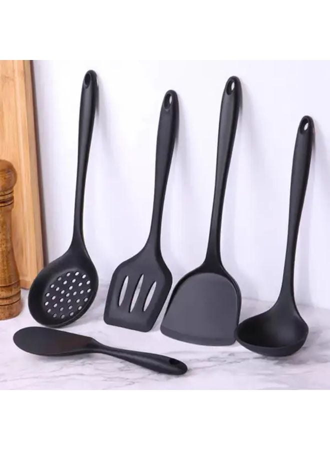 Red Kitchen Tool 5 Piece Non Stick Cookware Set With Spatula Turner Spoon Ladle - Image 3