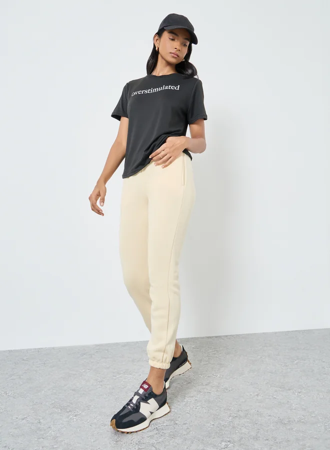 Take Two Take Two Beige Relaxed Fit Joggers